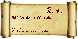 Rózsás Alinda névjegykártya
